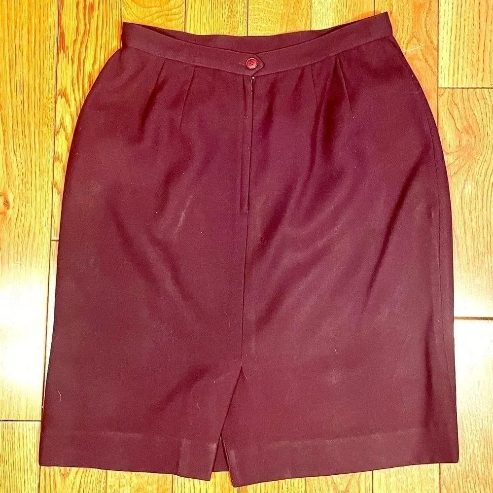 VINTAGE EGGPLANT COLLAR SUIT by KASPER for ASL S-8 - Picture 7 of 9